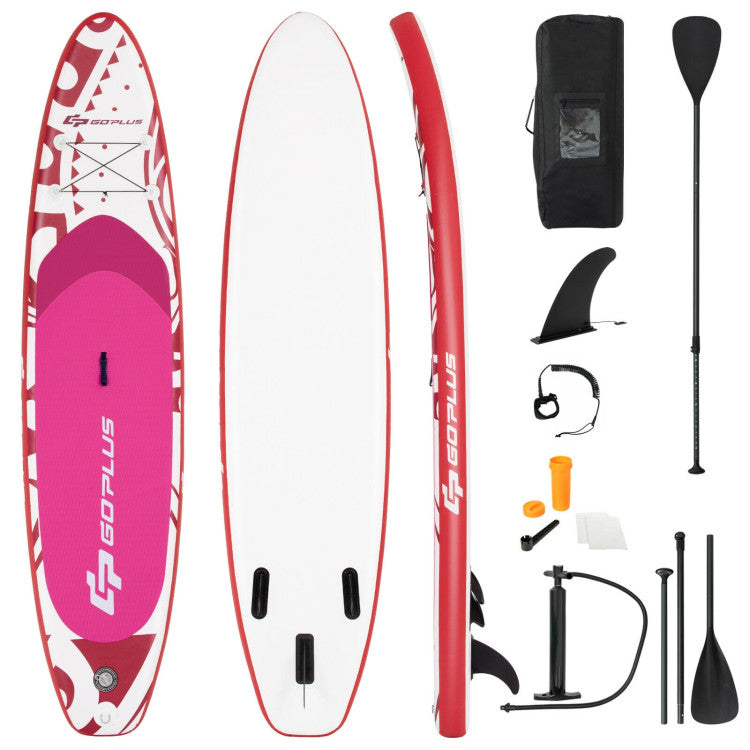 Complete SUP Package: This adjustable paddle board comes with a manual air pump, backpack, safety leash, repair kit, and removable fin, offering everything you need for your paddleboarding adventures, be it thrilling surfing, serene yoga sessions, or leisurely fishing trips. The choice is yours!
