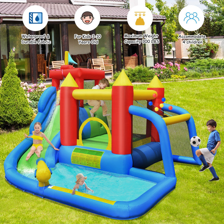 Spacious Play for 4 Kids: This inflatable castle can accommodate up to 4 children simultaneously. To ensure safety, we recommend kids weighing under 100 lbs and within the height range of 3 to 5 feet. With a total weight capacity of 300 lbs, it's perfect for group play.