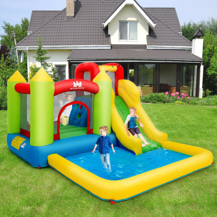 Beat the Heat: Transform your backyard into a water wonderland! By simply connecting a hose, this inflatable water slide becomes a thrilling water park. Kids can zoom down the smooth slide or cool off in the splash pool, ensuring a fantastic summer adventure.
