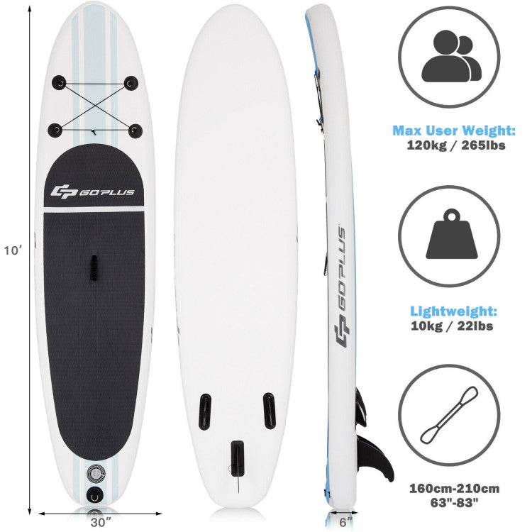 Adjustable Design: The extendable paddle can be adjusted from 67" to 83" to suit your preference. The board features three tail fins, two fixed and one removable, enhancing friction and stability for a safe experience.