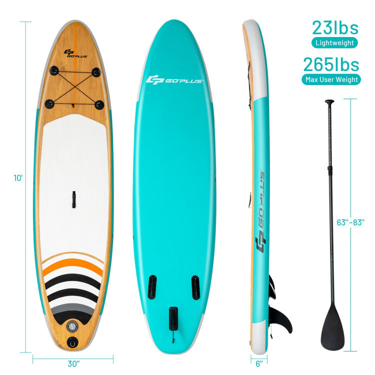 Adjustable Features: Customize your experience with the extendable paddle, allowing you to adjust its length from 63" to 83". The paddleboard is equipped with three tail fins, enhancing stability and balance. Two fins are fixed, while one is removable, providing added control and safety.