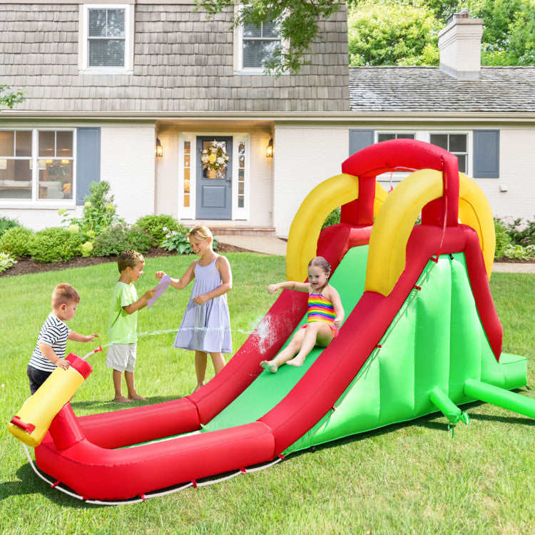 Multi-Kid Play and Climbing Adventure: Designed for 3-4 kids to play together, this inflatable wonderland features a challenging rock wall that leads to an exhilarating slippery slide. Heavy-duty grips empower kids during their climbing escapades.