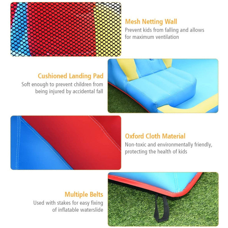 Safe and Durable Material: Our inflatable water park is crafted from high-strength 420D oxford cloth, with an extra-thick 800D oxford cloth in the jumping area. This design ensures both safety and long-lasting durability. Rest easy knowing it's ASTM- certified for your kids' safety.