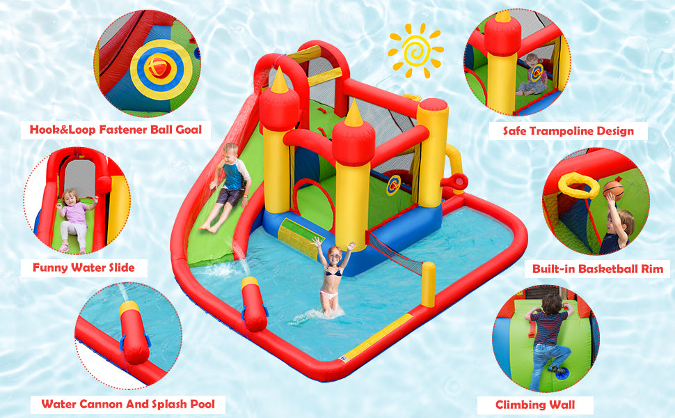 Outdoor Water Park Kids Bounce House With Blow Up Water Slides