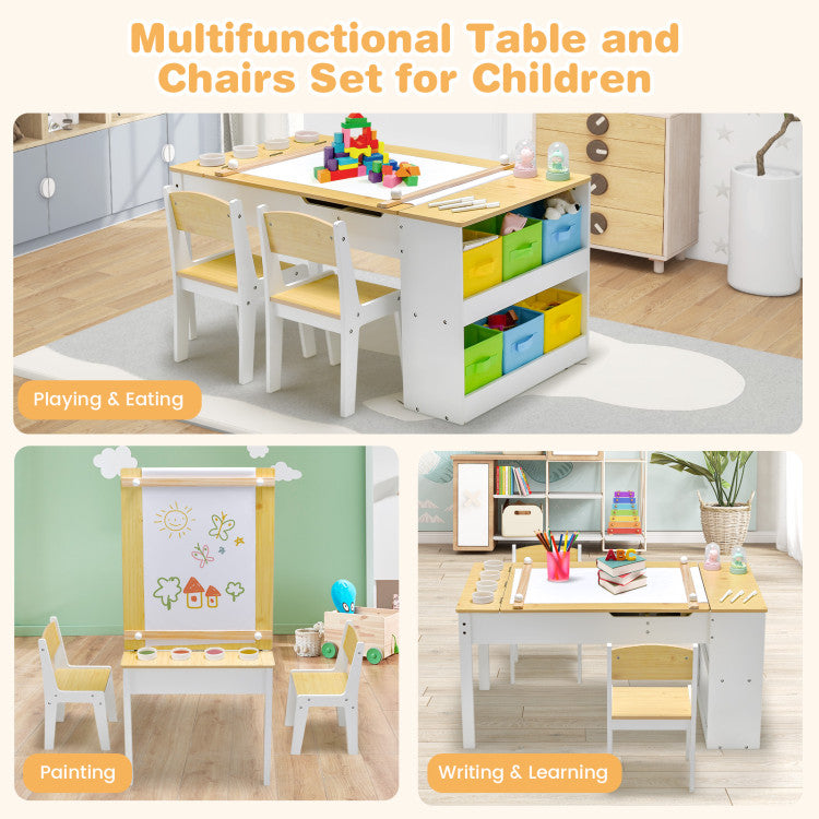Versatile 2-in-1 Design: Transform the space effortlessly from an art easel to a functional table for various activities like studying and crafting, catering to the diverse needs of your child.