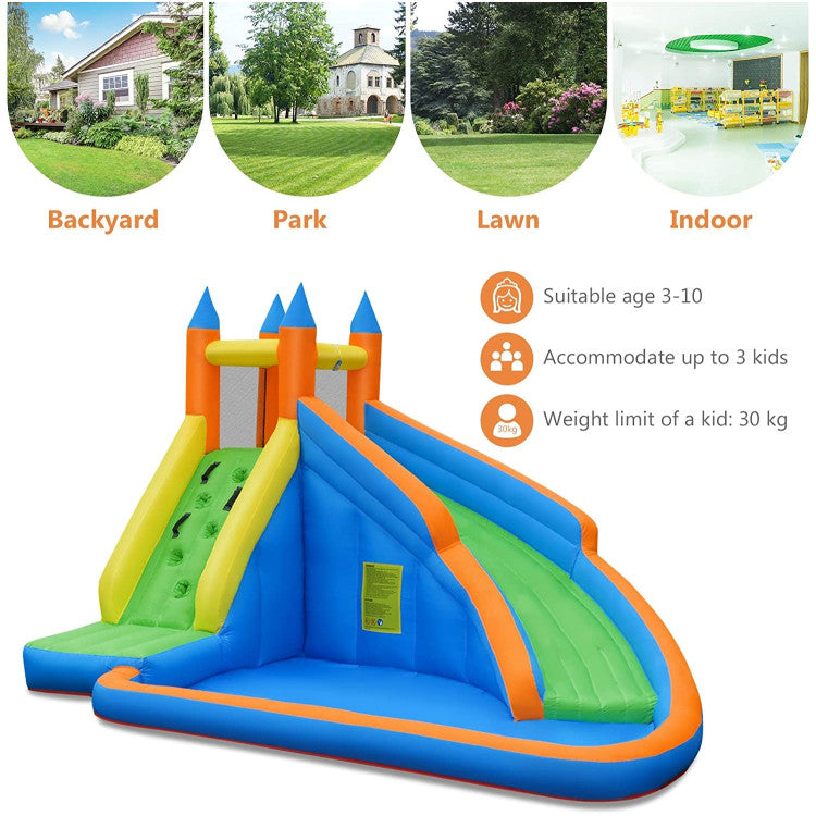 Effortless Setup: Inflate this outdoor bouncy haven swiftly with the included 480W blower, maintaining continuous inflation during use. Easily assemble and disassemble for usage in yards, parks, lawns, and more.