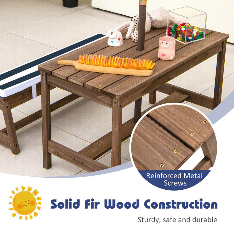 Durable Wood Construction: Crafted from premium natural fir wood, this picnic table stands out for its longevity, robustness, and worry-free load-bearing capacity of up to 330 lbs. Built to last, ensuring countless hours of play and enjoyment.