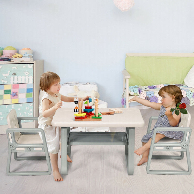 Kid-Friendly Furniture Set: Elevate your child's space with a cute table and chairs designed for eating, reading, drawing, and playing. Perfect for the living room, kid's room, kindergarten, nursery, and more.