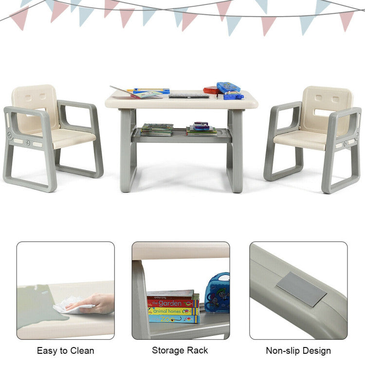 Versatile Storage Options: Enjoy a spacious storage shelf under the table, ideal for organizing toys, snacks, books, and children's creations. The set's lightweight design allows for flexible combinations to meet various needs.