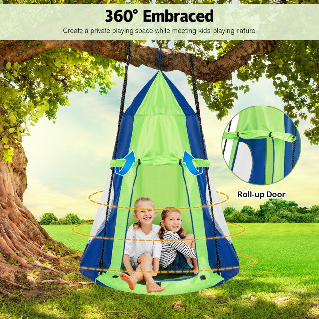 360 Degree Embraced: Features a rolling curtain with a Velcro design to keep the front door open, and the Velcro on the bottom holds the door closed if kids need a private space. Two large netting window allows light and air to enter the tent for a good ventilation. Inside space is roomy enough to be filled with toys, books for maximum fun.