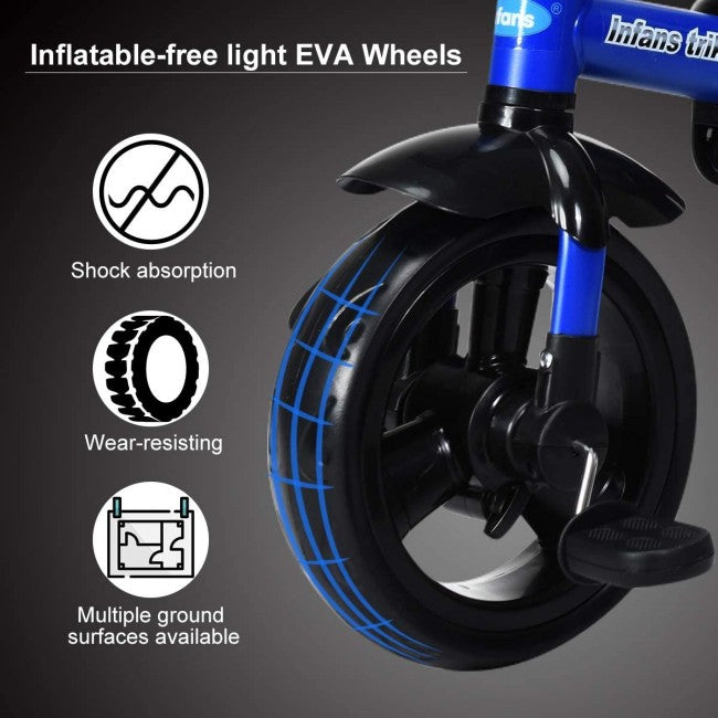 Focus On Details: In view of the variety of outdoor terrain, we use high-quality EVA material for wheels. The inflatable-free light wheels also have a shock absorption structure which makes tires wear-resistant enough to be available for multiple ground surfaces.