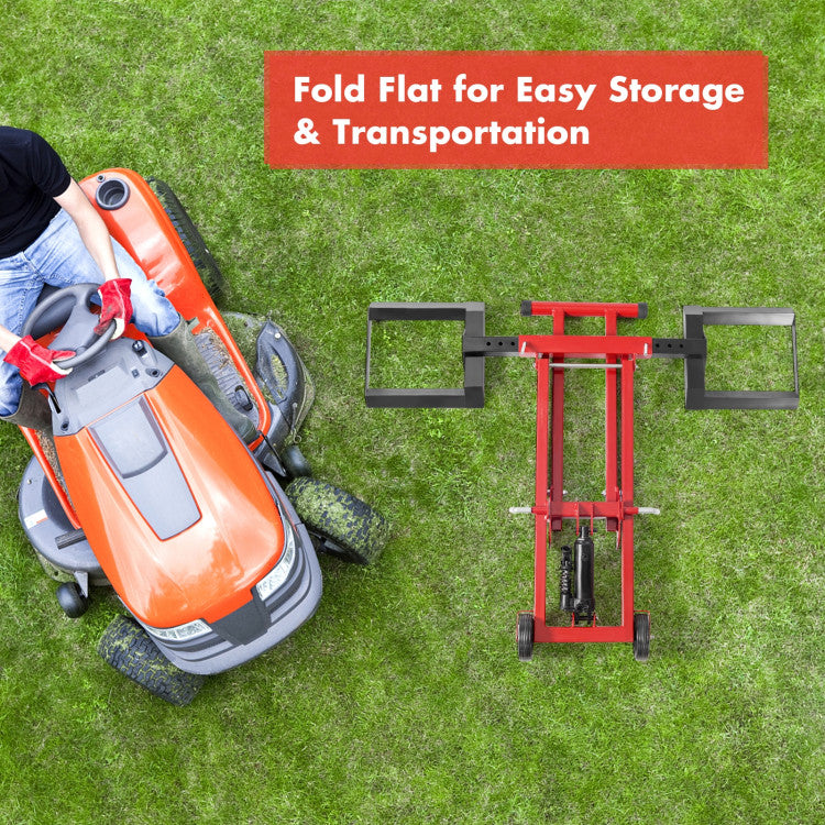 Compact Volume and Foldable Design: With a compact size and two wheels, the lift is easy to move to the place you want. Besides, when you are finished using it, it can be folded up to reduce the occupied space and facilitate storage. All the parts are easy to assemble.