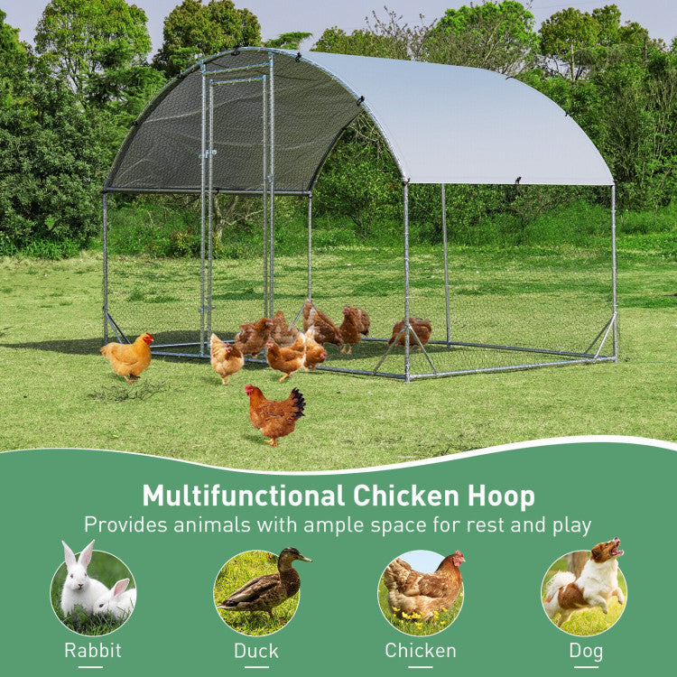 Stylish Dome-Shaped Design for Various Uses: The eye-catching dome shape not only adds a touch of style but also prevents water and snow buildup. Beyond serving as a chicken coop, it's a versatile habitat for ducks, rabbits, dogs, sheep, piglets, and other poultry. Perfect for both your backyard and farm needs.