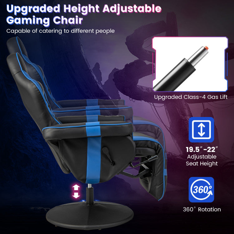 Customized Ergonomics: Tailor your gaming setup with a height-adjustable recliner, ranging from 19.5" to 22". The 360° rotation seat allows for free movement and socializing with friends, making it a perfect fit for any gaming or office space.