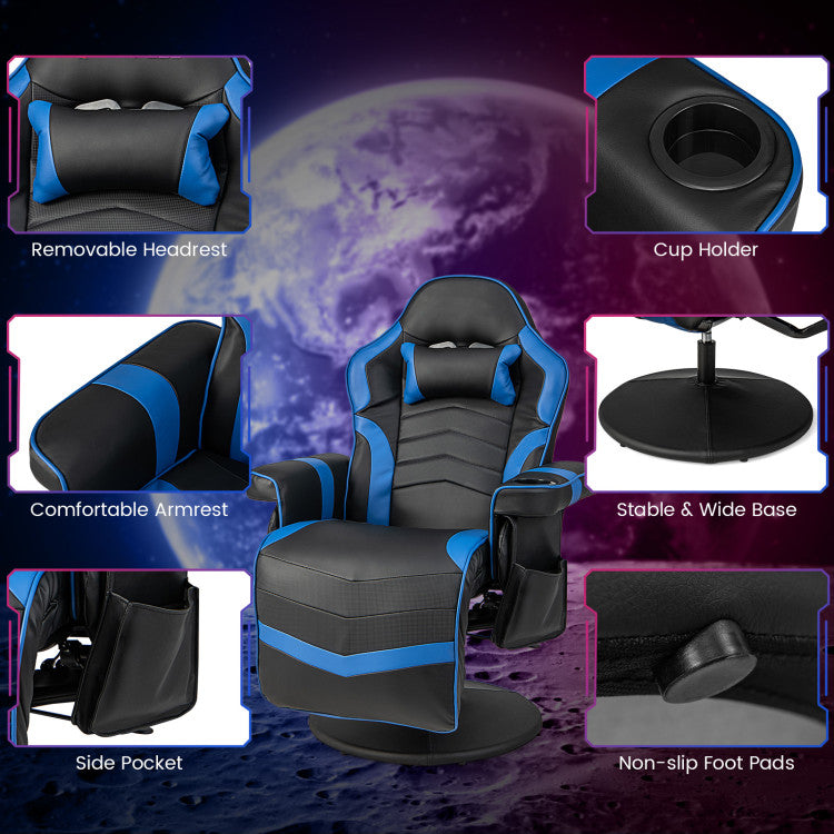 Versatile Comfort with Reclining Design: Enjoy seamless transitions between gaming, relaxation, and movie-watching modes. Easily adjust the backrest within 110° to 130°, and revel in extra comfort with a retractable footrest and removable headrest.