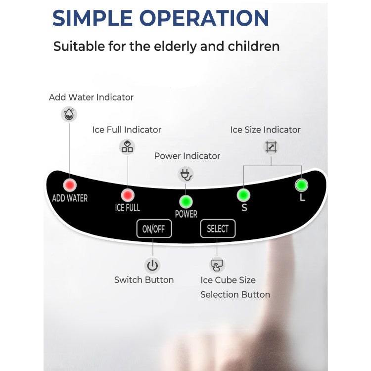 Energy-Efficient and Eco-Friendly Design: Unutilized ice will melt back into the reservoir, minimizing waste. The use of R600a refrigerant ensures environmental friendliness by being non-toxic and ozone layer-safe, providing you with health-conscious ice cubes.