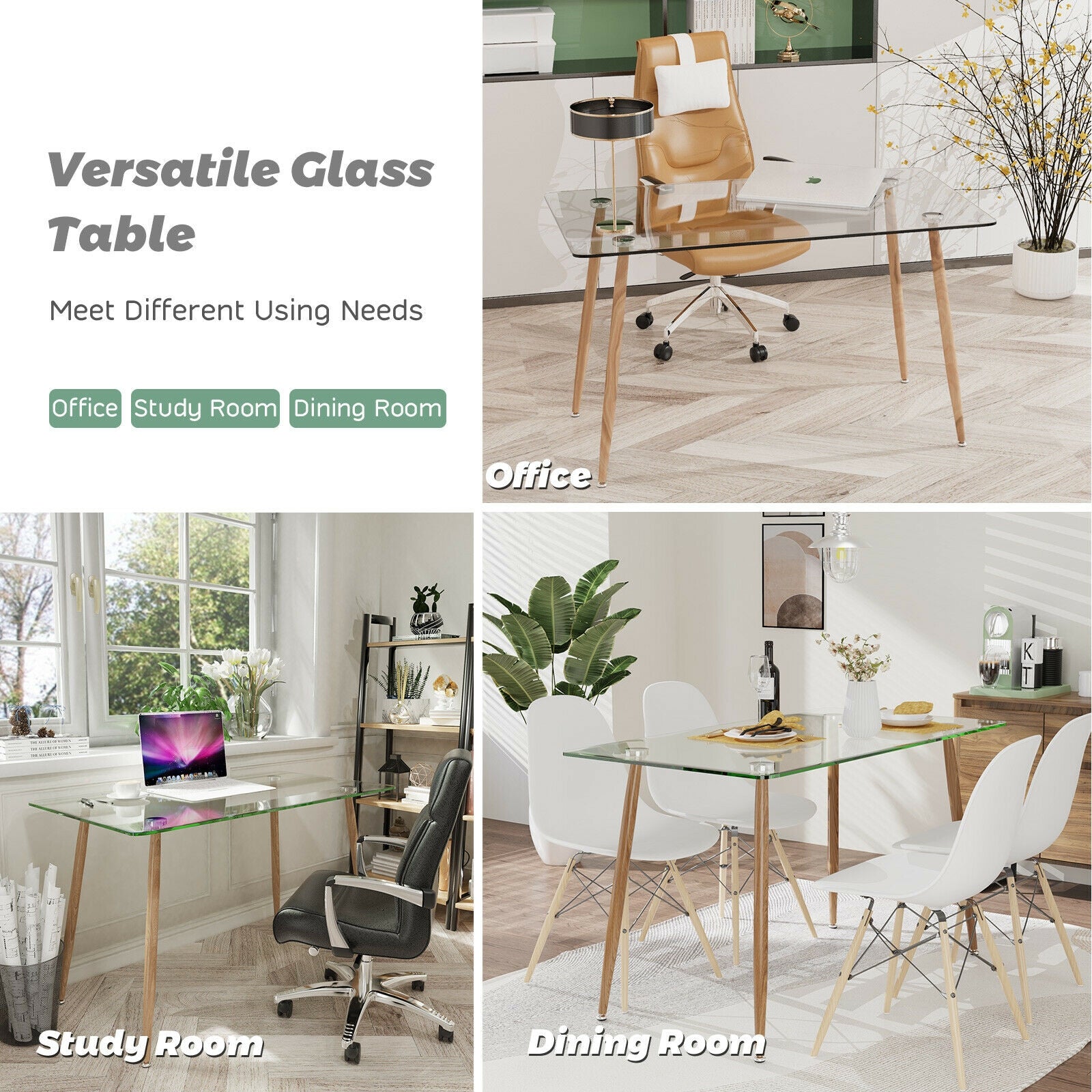 Versatile Table for Multiple Uses: This versatile indoor furniture serves not only as a dining table but also as a convenient workstation for your computer or study needs. It adapts to various settings, providing flexibility and practicality in any situation.