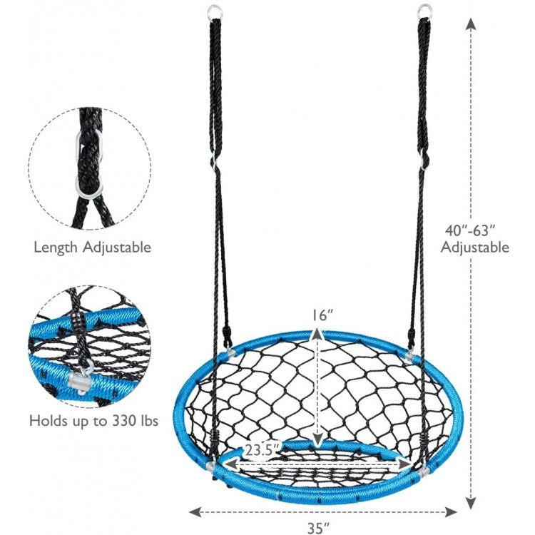 Adjustable Height for Custom Comfort: With a 63-inch rope that's adjustable from 40 to 63 inches, you can easily customize the height to suit changing conditions. Find the perfect height for your kids to relax and have a blast.