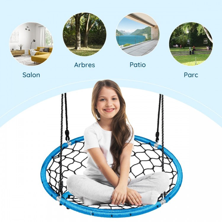 Versatile Fun for Any Occasion: This round net chair swing has multiple uses, from sitting and reading to playtime. It guarantees fun for both kids and parents! Whether in your backyard, at the park, on a tree, swing set, or at home, the possibilities are endless.