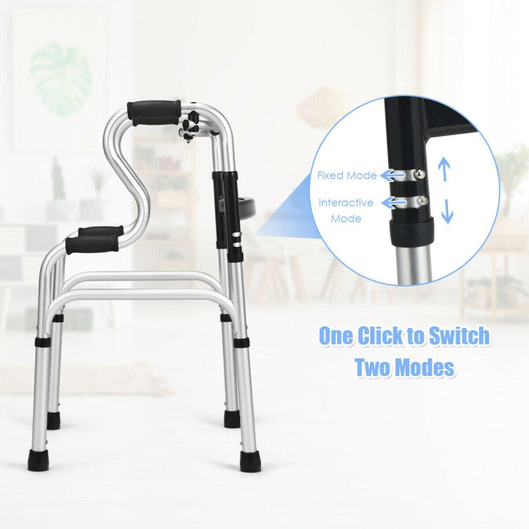Height Adjustable and Versatile Modes: Enjoy the convenience of eight-level height adjustments with easy-to-use snap buttons, catering to a wide range of user preferences. This ergonomically designed walker seamlessly transitions between fixed and interactive modes, providing versatility for daily activities.