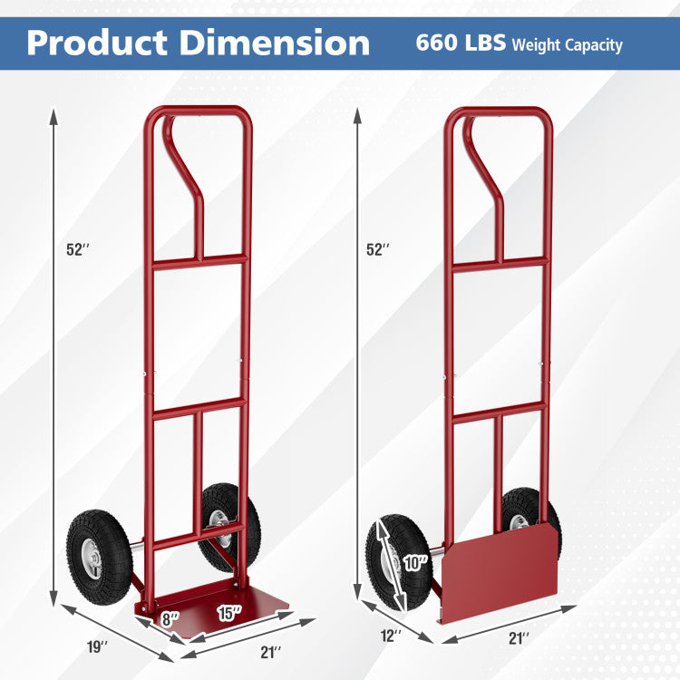 Easy Assembly and Storage: Say goodbye to complicated setups! Our sack truck comes with clear instructions for quick and easy assembly. The folding design ensures convenient storage, making it a space-saving solution. Enjoy a folded dimension of 21" x 12" x 52" (L x W x H).