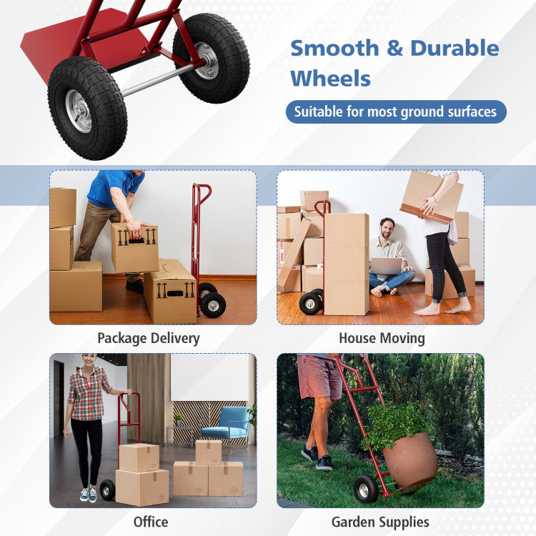 Versatile Handling: From commercial deliveries to daily household tasks, this multifunctional hand truck is your versatile partner. Ideal for moving, office tasks, or garden supplies, it's the ultimate solution for a wide range of heavy maneuvering needs.