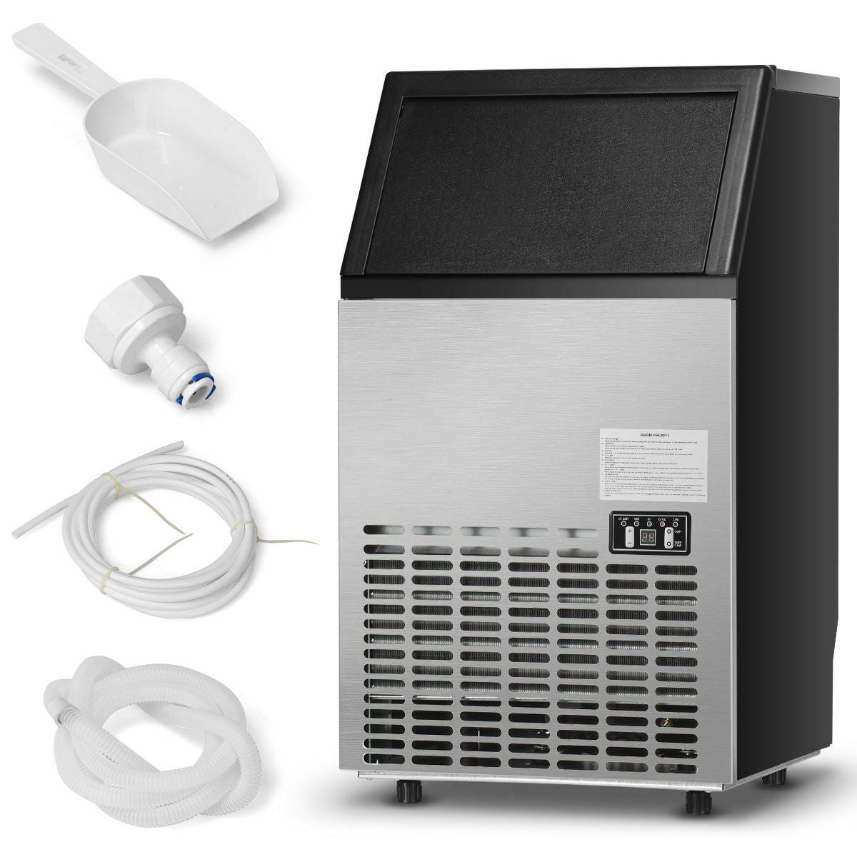  User-Friendly Ice Machine: Supplying water is a breeze—connect the water inlet pipe to the faucet, start the ice maker, and wait a short while for the ice cubes to be produced. During the ice-making process, the machine operates quietly, allowing you to enjoy your time without being disturbed by noise from the ice maker.