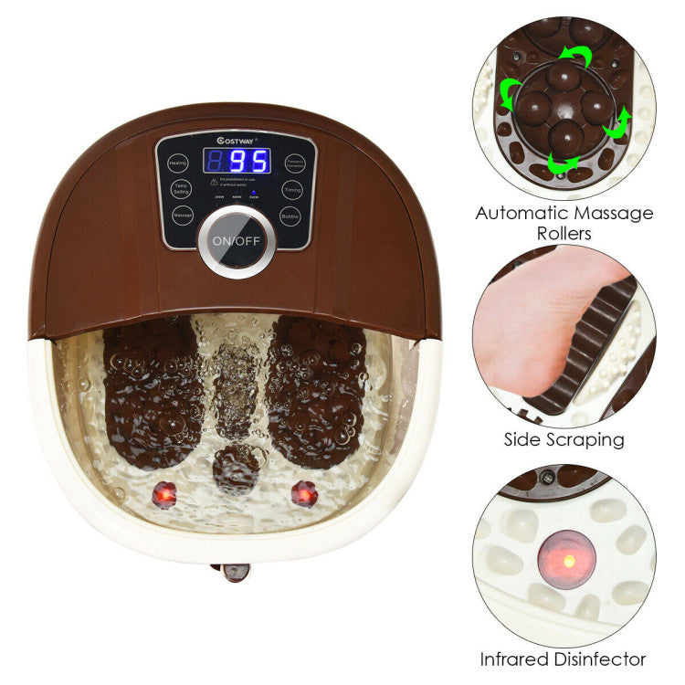 Versatile: This foot massager offers a range of features to cater to your needs. It comes with an automatic rotating massage roller that thoroughly massages every point on the sole of your foot, relieving pressure and promoting blood circulation. Additionally, it gently massages the top of your feet and legs, while the pumice stone design helps soften your feet and remove calluses.