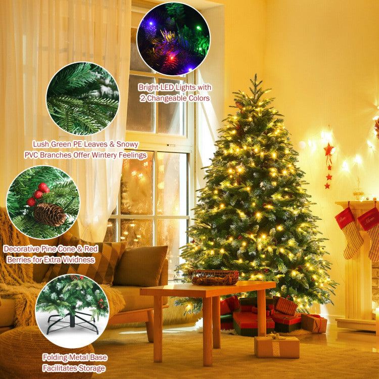 Durable PE and PVC Material: Made of premium PE and PVC material, this realistic Xmas tree is safe for family long-term use. 2 different leaf shapes and materials show natural shades of gradation, providing a real and dense look.