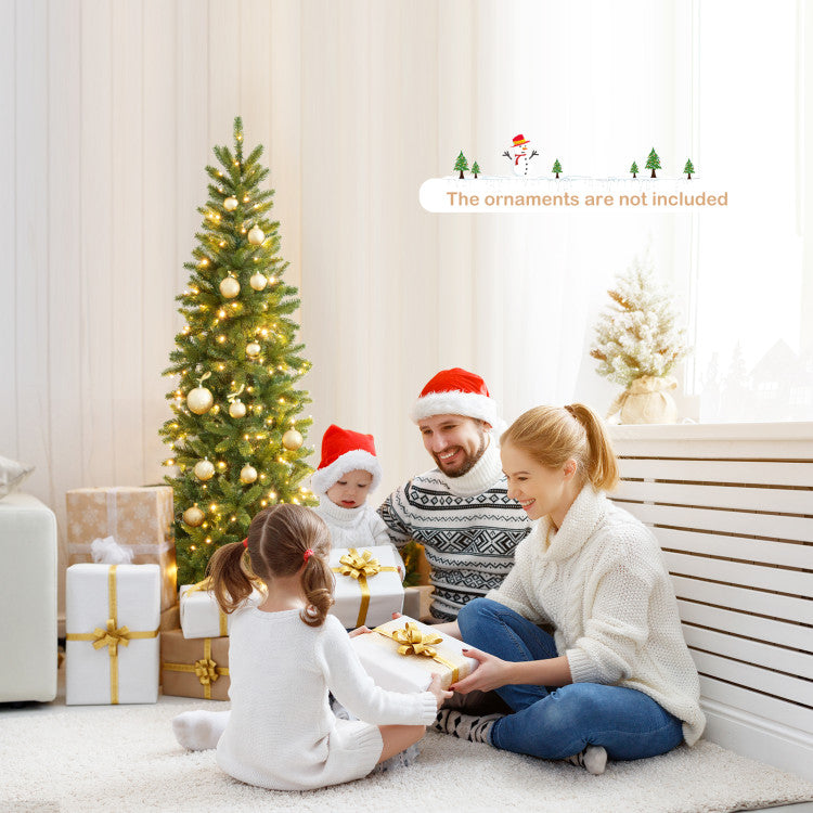 Unwavering Stability: The Christmas tree stands firm with a metal base in a cross shape, complete with a protective cover to safeguard your floors from damage. The foldable metal stand simplifies storage when the holiday season comes to a close.
