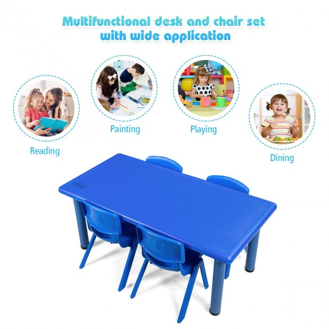 Versatile Usage: This practical rectangle table is perfect for children's activities such as eating, drawing, reading, and studying. Its versatile design also makes it suitable for outdoor use, serving as a learning table, play table, and dining table for kids. Children will love spending quality time at this table, engaging in various activities.
