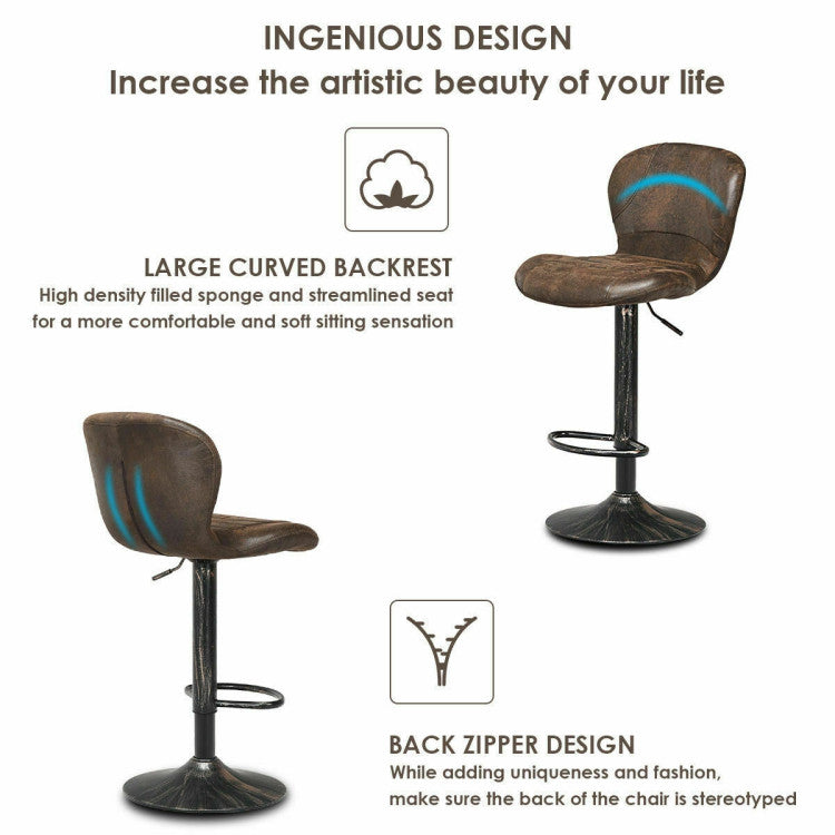 Enhanced Comfort with Cushioned Backrest: Sink into the plush comfort of these bar stools with padded backrests. The generous cushioning allows for extended seating comfort, and the built-in footrest lets you relax your feet while dining. Plus, their 360-degree swivel feature adds convenience to your conversations.