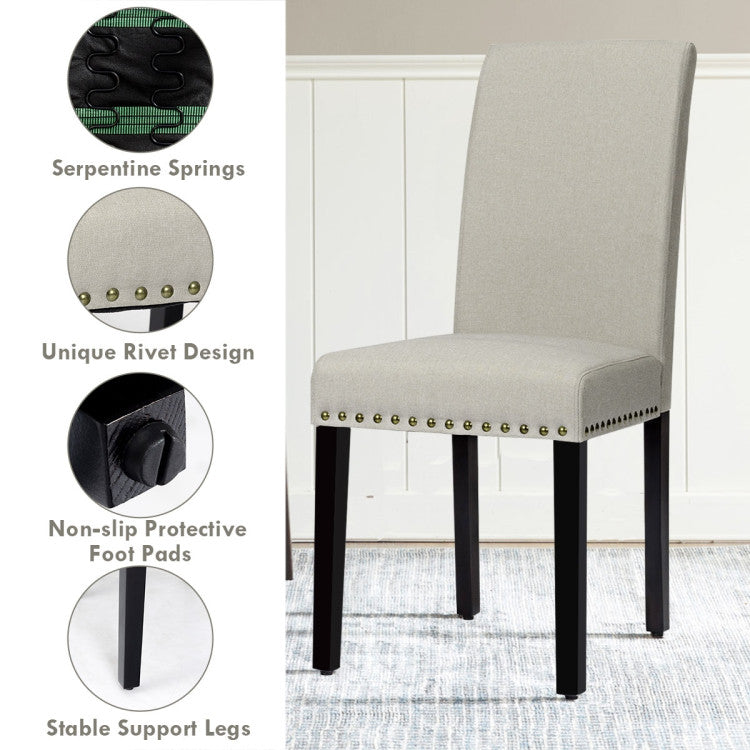 Sturdy and Durable Construction: Rest assured that this dining chair set is built to last. Supported by premium solid wood legs, these chairs offer excellent stability and durability. With a weight capacity of up to 330 lbs, they can withstand daily use without any wobbling. The adjustable foot pads ensure stability even on uneven surfaces.