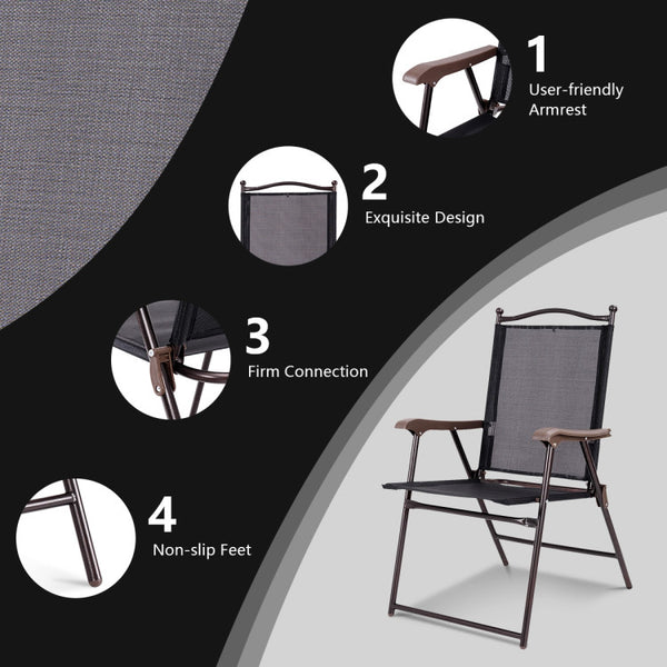 Strong and Durable Construction: Crafted with robust steel tube frames and reinforced plastic components, these sling chairs are built to last. Their sturdy design, featuring three horizontal bars, ensures enhanced stability and supports weight capacities of up to 264 lbs, making them suitable for various individuals.