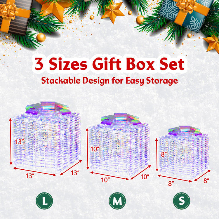 Versatile Display Options: Our set of 3 includes differently-sized gift boxes, offering endless combinations for a personalized touch. Perfect for festivals, weddings, or parties, these boxes add a touch of enchantment to any occasion.