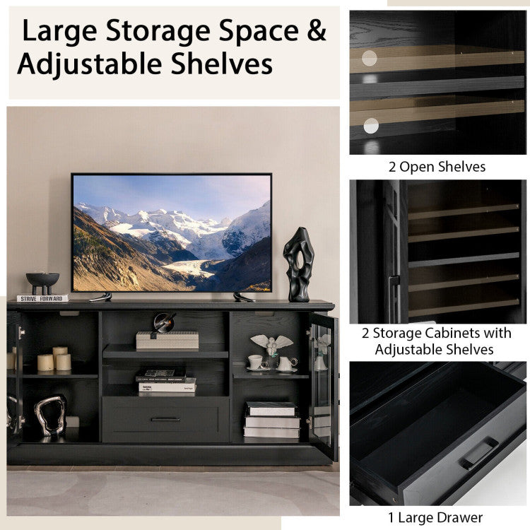 Ample Storage with Adjustable Shelves: Enjoy organized living with 2 open shelves, 1 large drawer, and 2 cabinets, all with adjustable shelves. Perfect for storing books, magazines, remote controls, and game consoles.