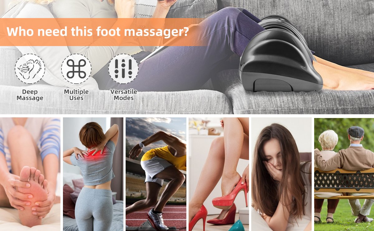 Tailored Therapy with 3 Modes: This foot massager offers 3 custom modes designed to target specific areas like your toes and arches. Experience a combination of kneading, rolling, and massaging to provide therapeutic relief to various body organs. Control it easily through the touch panel or the included remote.