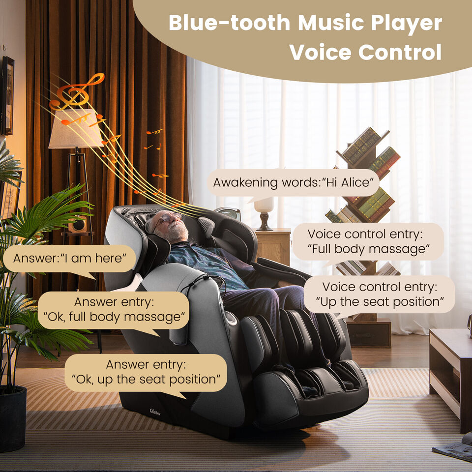 Wireless Entertainment and Voice Control: Elevate your massage experience with wireless music playback from your phone. Easy operation with armrest shortcuts and intelligent voice control. Plus, stay charged with the built-in USB port. Unwind and recharge simultaneously.