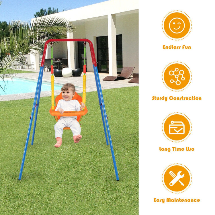 Easy to Maintain: Cleaning is a breeze thanks to the smooth surface of our toddler swing set. A simple wipe with a wet cloth is all it takes to keep it looking like new. Plus, installation is a snap with clear and easy-to-follow instructions.