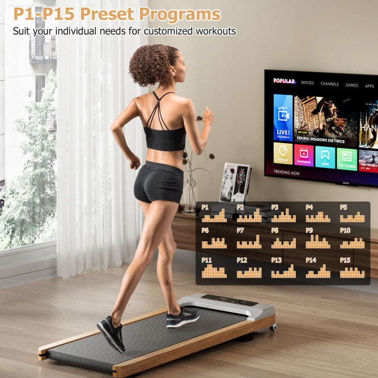 Versatile Preset Programs: Explore 15 preset programs catering to various exercise intensities and preferences. Whether it's a stroll or an intense power walk, our treadmill ensures a tailored workout for everyone.