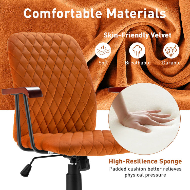 Premium Comfort Materials: The seat and backrest are cushioned with high-density foam and covered in soft velvet for a plush feel. The rubber wood armrests provide excellent support for your arms when leaning back.