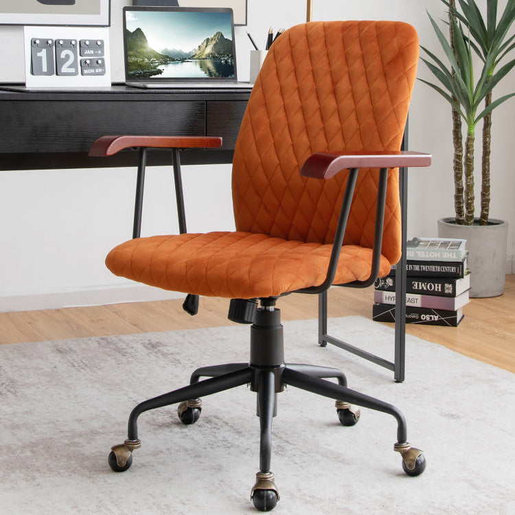 Versatile Vintage Style: Inspired by the vintage trend, this chair features antique copper casters that add a charming touch. It can serve as a retro gaming chair, reading chair, makeup chair at home, or a computer chair in the office.
