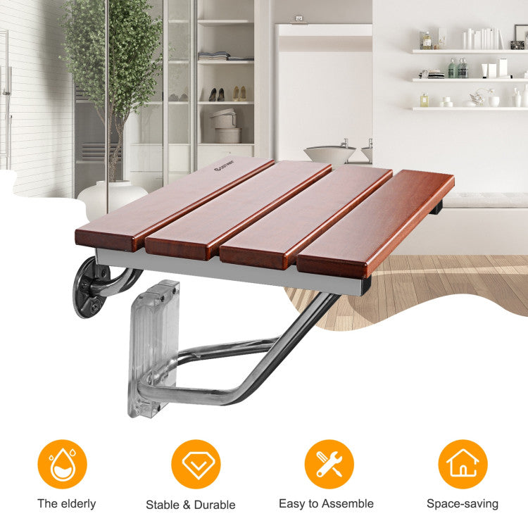 Versatile Functionality: Beyond enhancing shower experiences for those with limited mobility, our folding shower seat doubles as a practical wall-mount bench for additional storage. Small in size, big in usability.