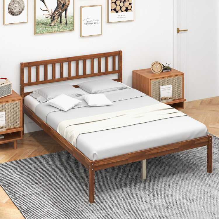 Built-to-Last Wood Frame: The bed base consists of robust wood legs and 8 sturdy plywood slats for reliable construction and a large bearing capacity. The twin bed can support up to 440 lbs. (The middle support legs can provide strong central support. Thus, the full/queen bed can support up to 660 lbs.)