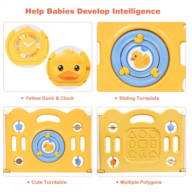 Puzzle Game Panel & Free Parents' Hands: There has spinning balls and sounding stars on the game panel, which is beneficial to exercise baby's cognitive ability and sports skills. While giving children space to explore independently, parents also have time to do housework, rest, and work.