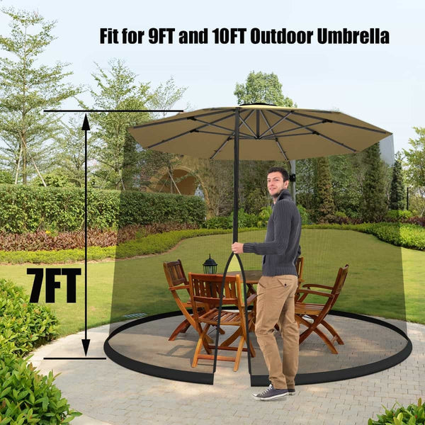 Easily Adjustable: This netting is designed for convenience and efficiency. It can be easily adjusted in both diameter and height using the drawstring top closure, accommodating umbrellas from 9 ft to 10 ft in size. Say goodbye to complicated installation procedures and save valuable time.