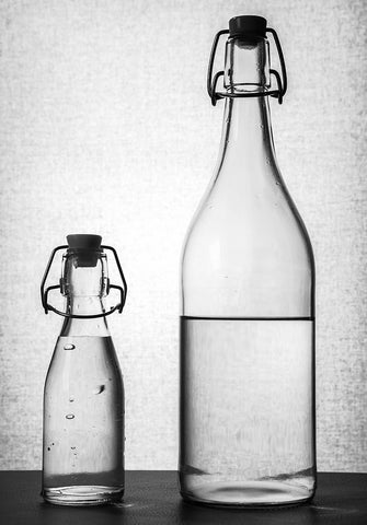 Glass water bottles