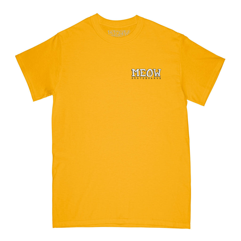 Bar Logo Tee [Gold] - Meow Skateboards