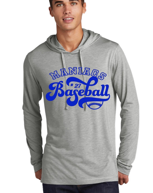 BASEBALL MAMA Tri-Blend Wicking Long Sleeve Hoodie – Custom by Crystal