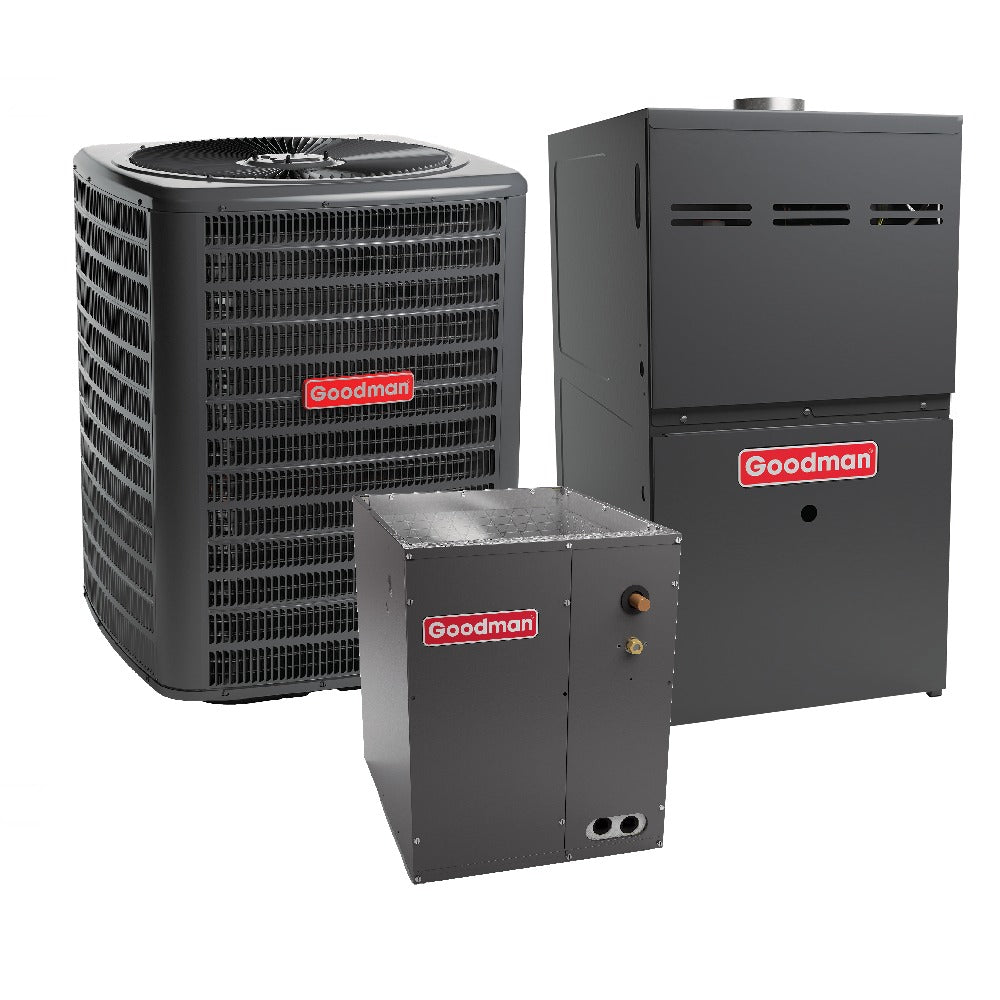 2 Ton 14.4 SEER2 Goodman Heat Pump GSZB402410 and 80% AFUE 60,000 BTU Gas Furnace GM9S800604BN Upflow System with Coil CAPTA2422B4